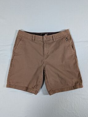 Lost Men's Brown Flat-Front Casual Shorts